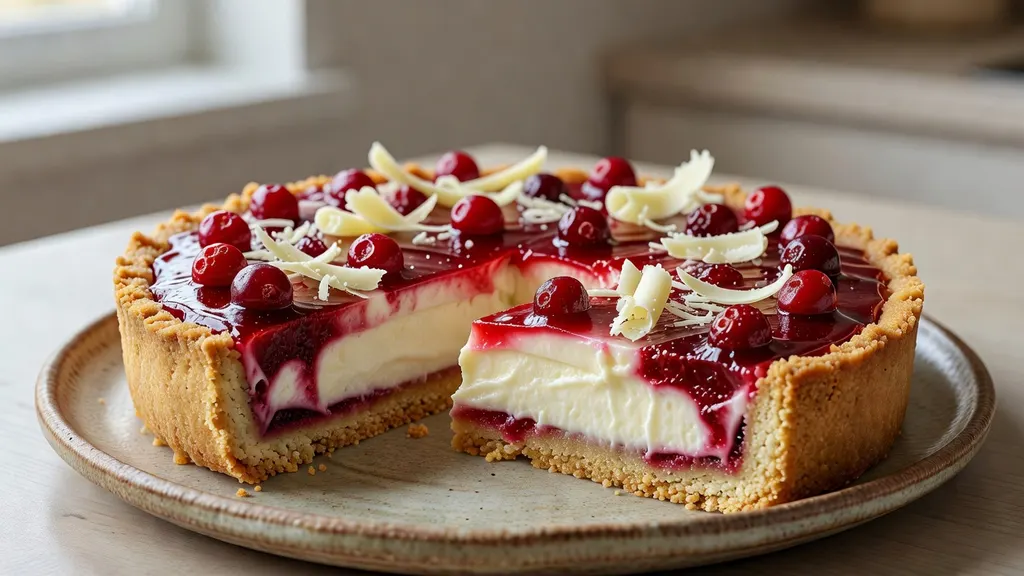 Tarta Jogurtowa z Zurawina i Biala Czekolada