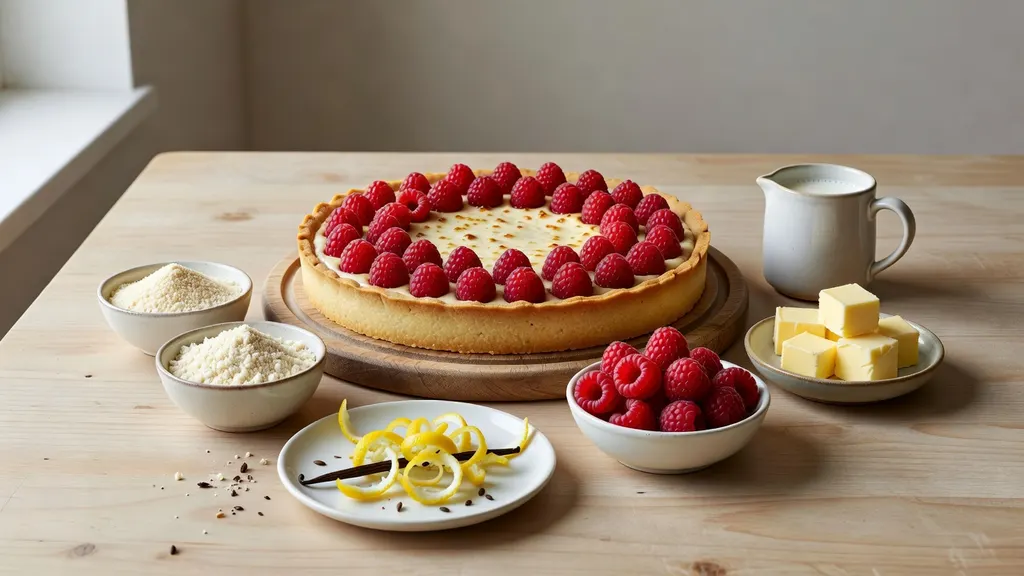 Weganska Tarta Frangipane z Malinami