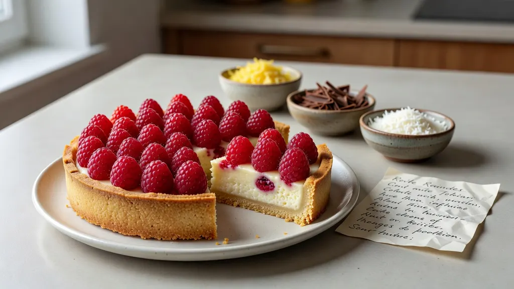 Weganska Tarta Frangipane z Malinami