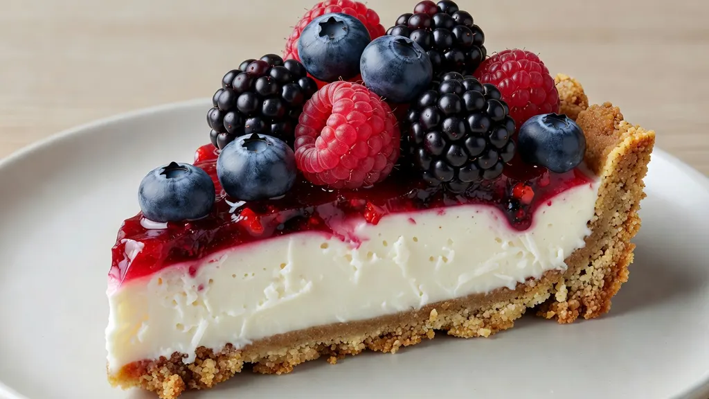 Weganska Tarta Panna Cotta z Galaretka i Owocami Lesnymi